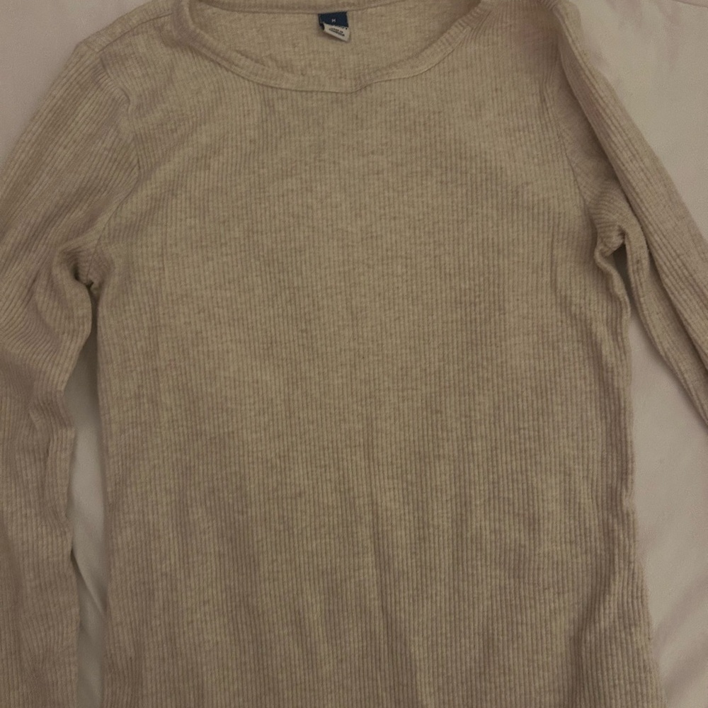 Old Navy Women's Cream and Tan Shirt